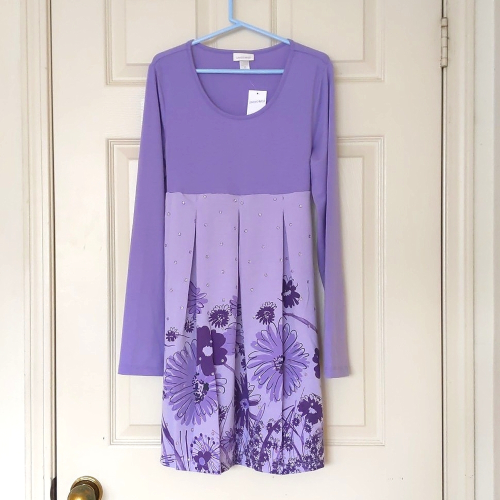 NWT. Limited Too Girl's Rayon/Spandex Multi Color Dress w/flowers and sparkling.